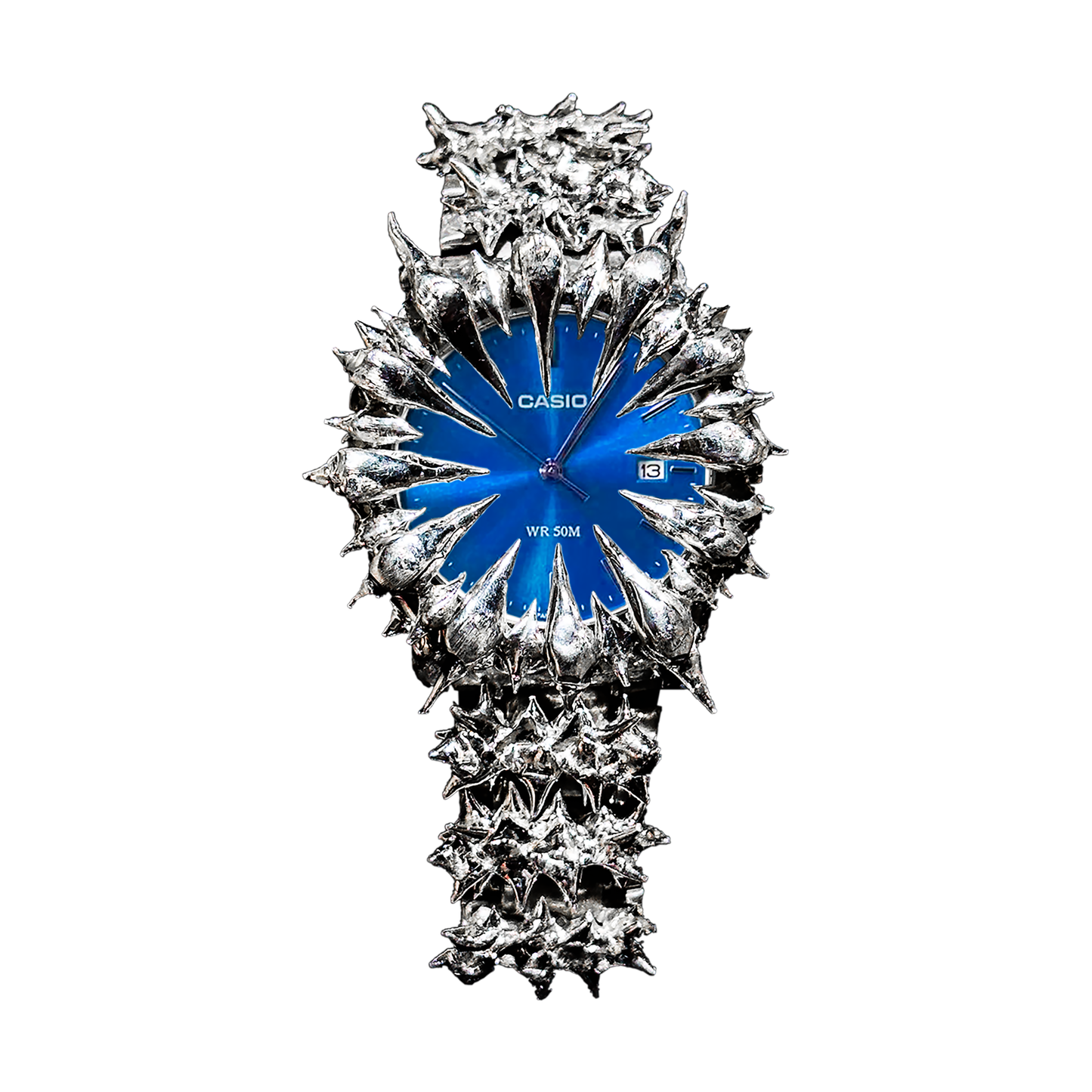 Blue Sapphire Spiked Watch (Pre-Made)