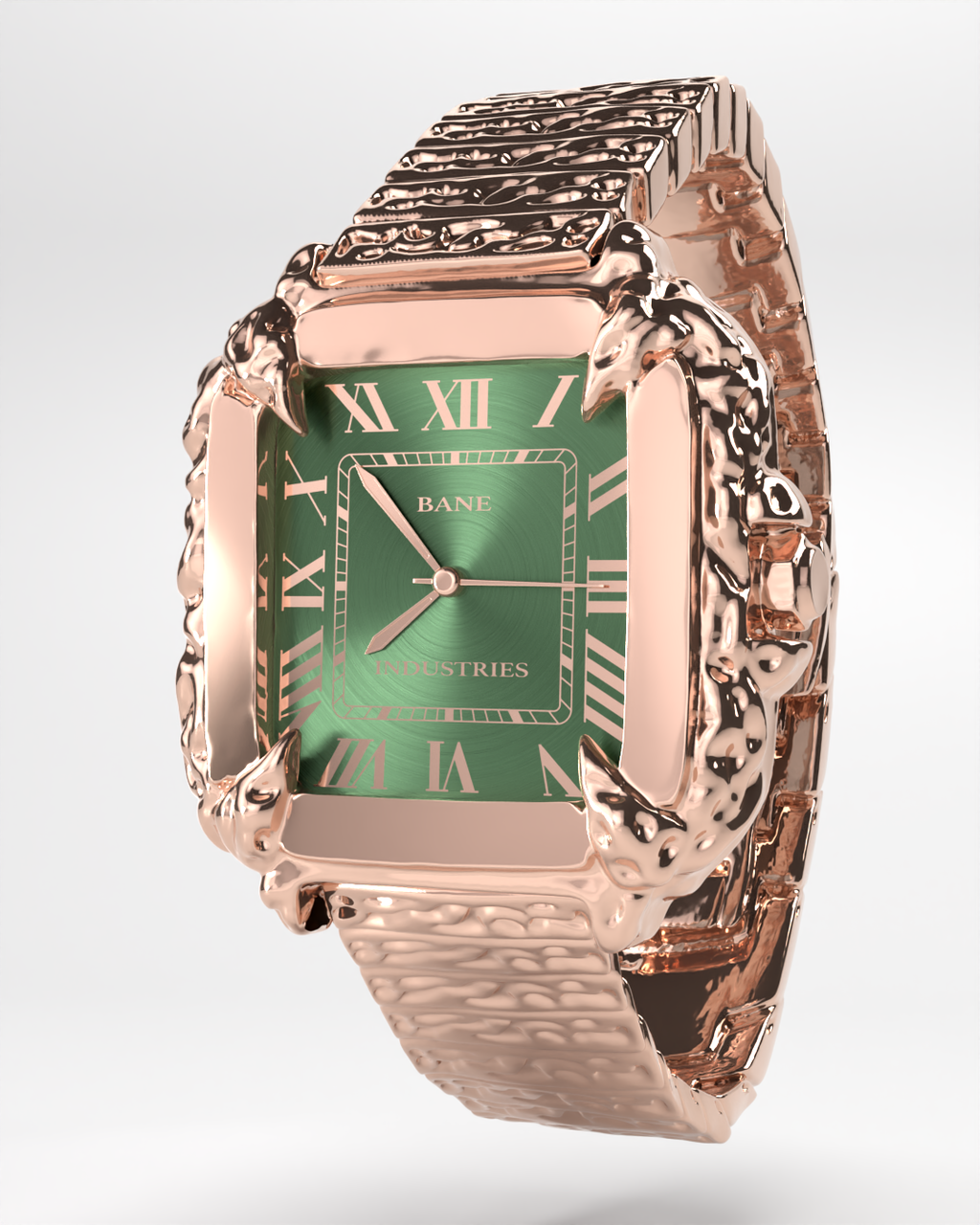 Olive Green Rose Gold Viper Watch