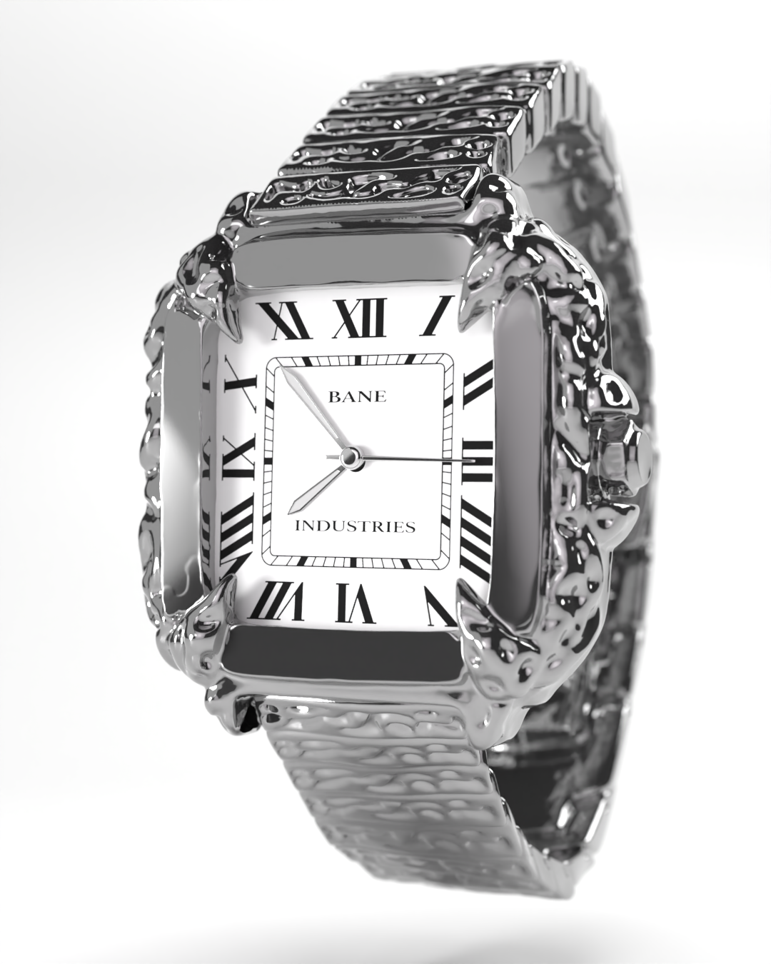 時計 BANE INDUSTRIES Silver Ice Spiked Watch Silver Ice Spiked 時計 BANE INDUSTRIES Silver Ice Spiked Watch Silver Ice Spiked