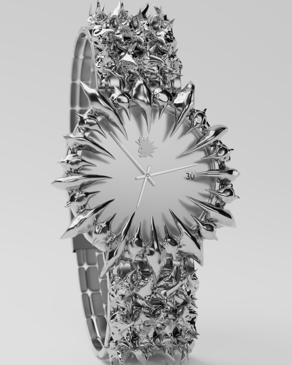 Silver Ice Spiked Watch