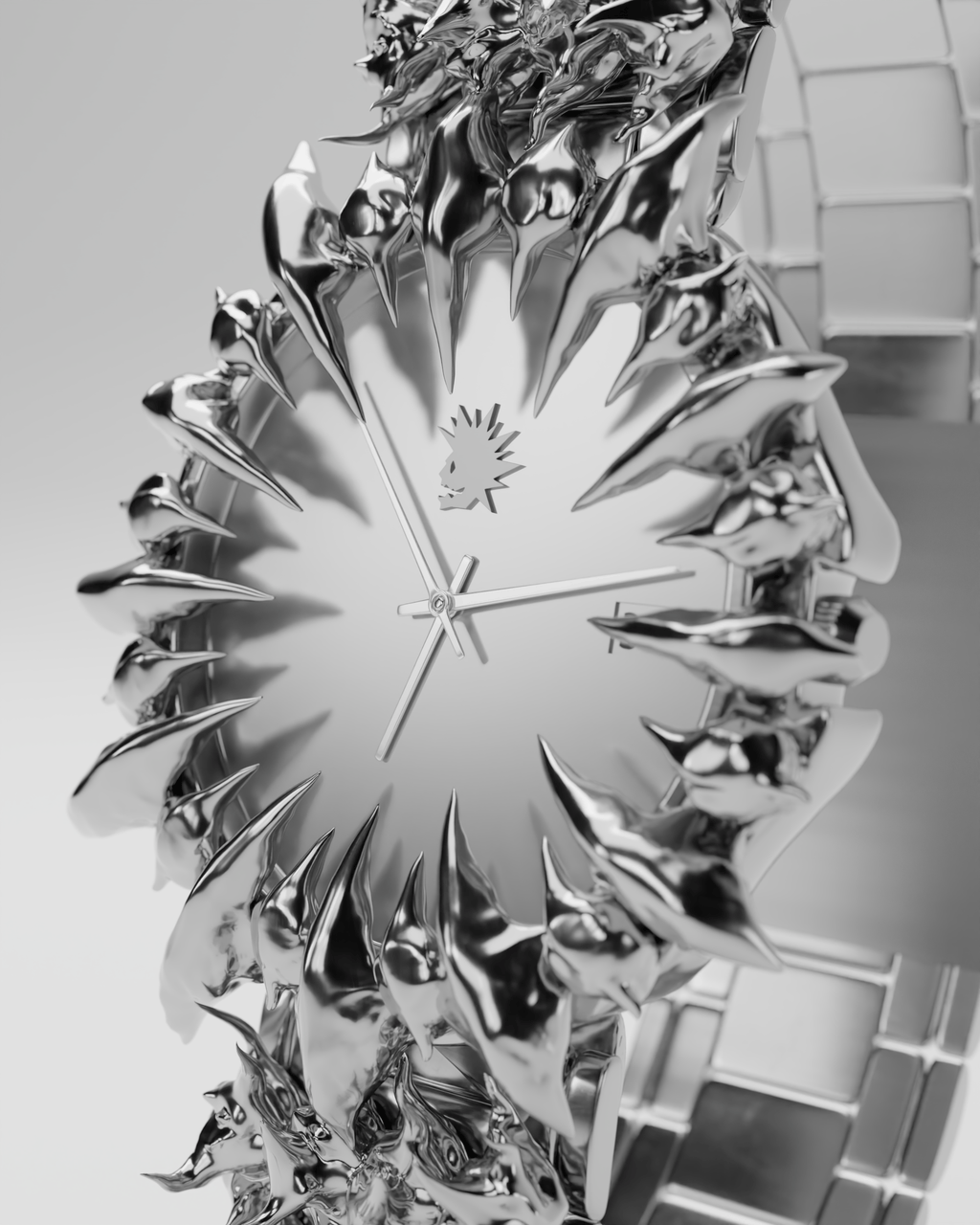 Silver Ice Spiked Watch