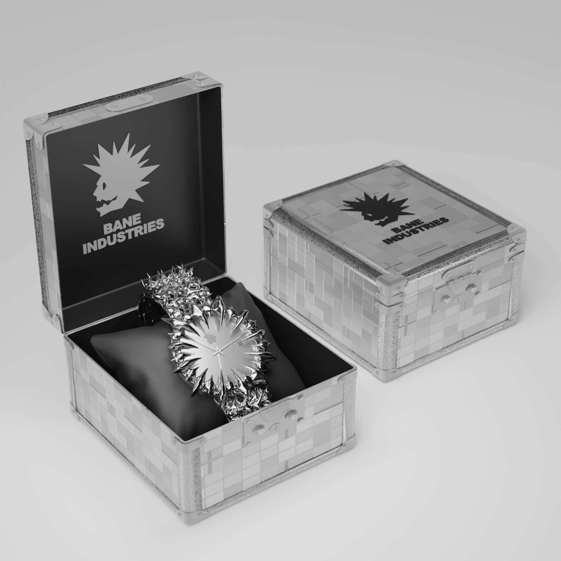 Silver Ice Spiked Watch